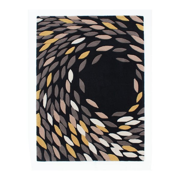 Covor Swirl Black-Gold, 120 x 170 cm