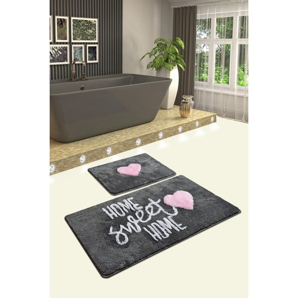 Set 2 covorașe dreptunghiulare de baie Foutastic Home, gri-image-1