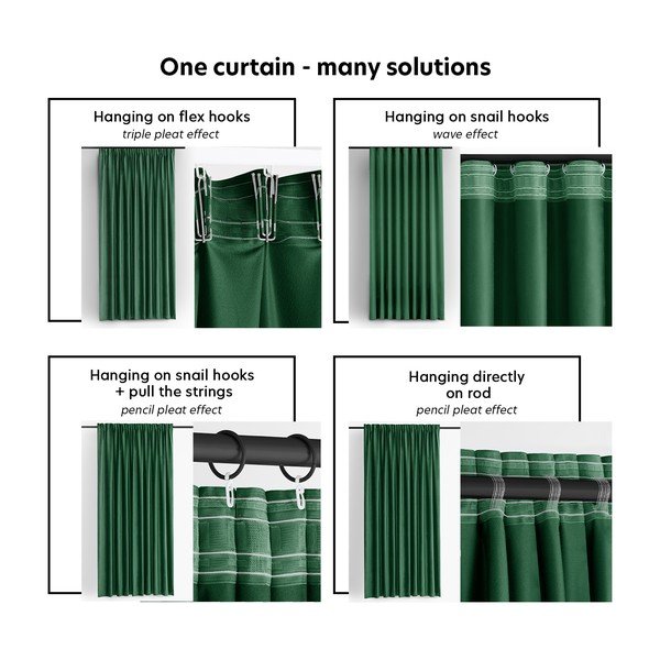 Draperie verde dimout (semi-opacă) din catifea 265x225 cm Velto – Filumi-image-4