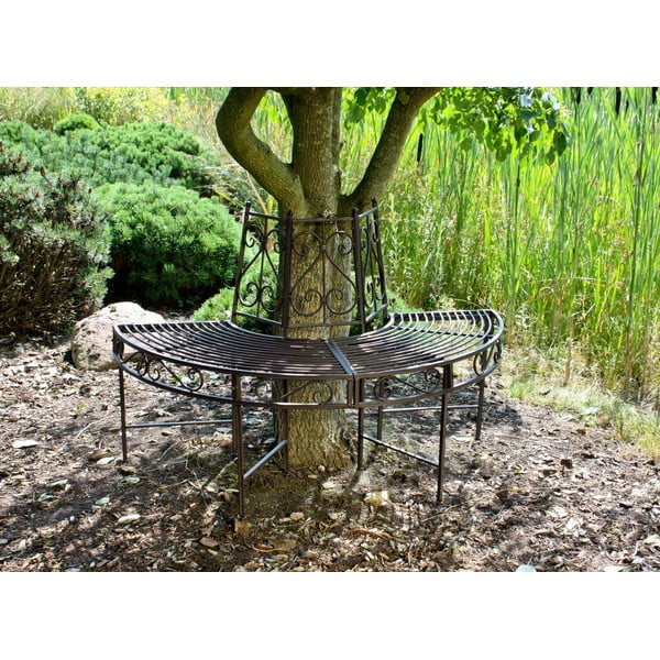 Bancă de grădină neagră din metal Narvi - Garden Pleasure-image-2