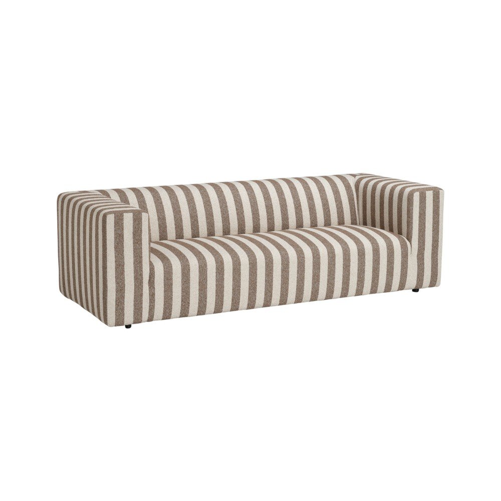 Canapea maro/crem cu tapițerie din chenille 220 cm Lisa – Ellos Home