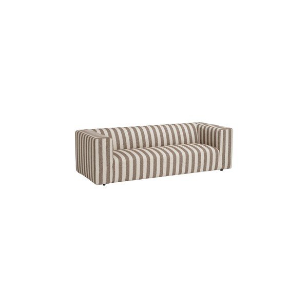 Canapea maro/crem cu tapițerie din chenille 220 cm Lisa – Ellos Home