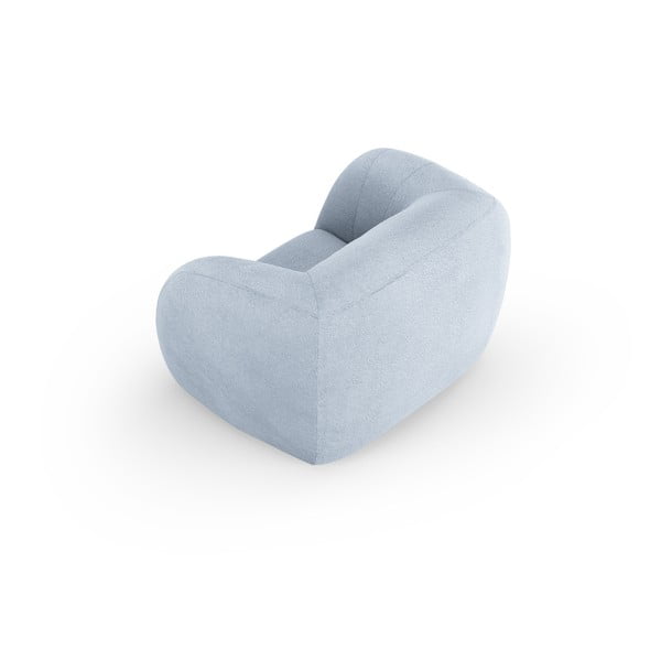 Fotoliu albastru deschis cu tapițerie din stofă bouclé Essen – Cosmopolitan Design-image-3