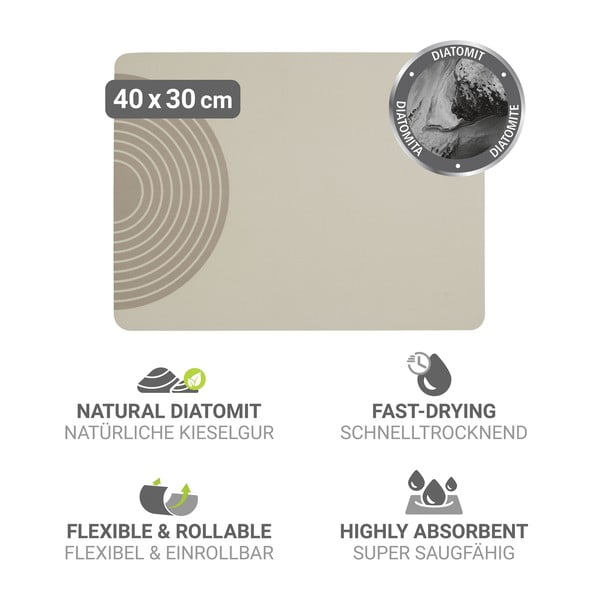 Scurgător de vase bej din cauciuc 40x30 cm Dima – Wenko-image-3