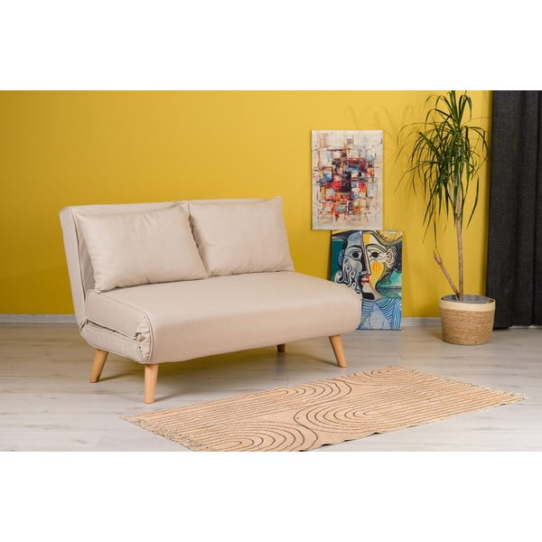 Canapea bej extensibilă 120 cm Folde – Artie-image-1