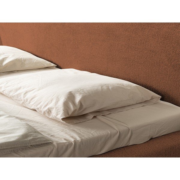 Pat matrimonial teracotă tapițat cu somieră 180x200 cm Makana – Makamii-image-1