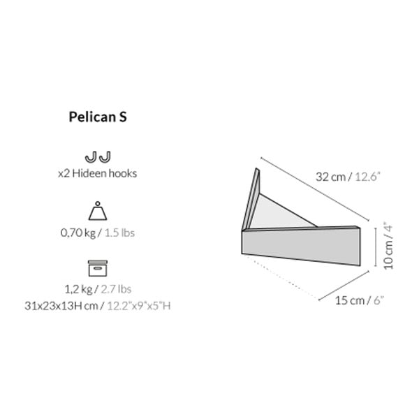 Set 2 polițe de perete Woodendot Pelican Walnut S+M-image-4