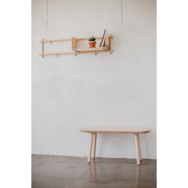 Bancă din lemn de frasin EMKO Naïve, lățime 140 cm, natural-image-1