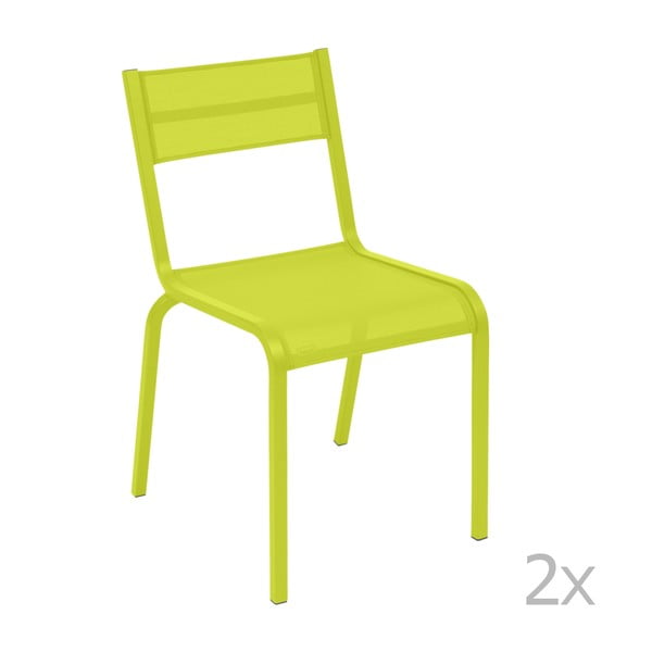 Set 2 scaune de grădină Fermob Oléron, verde deschis