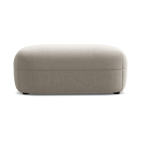 Taburet bej cu tapițerie din catifea Moana – Makamii