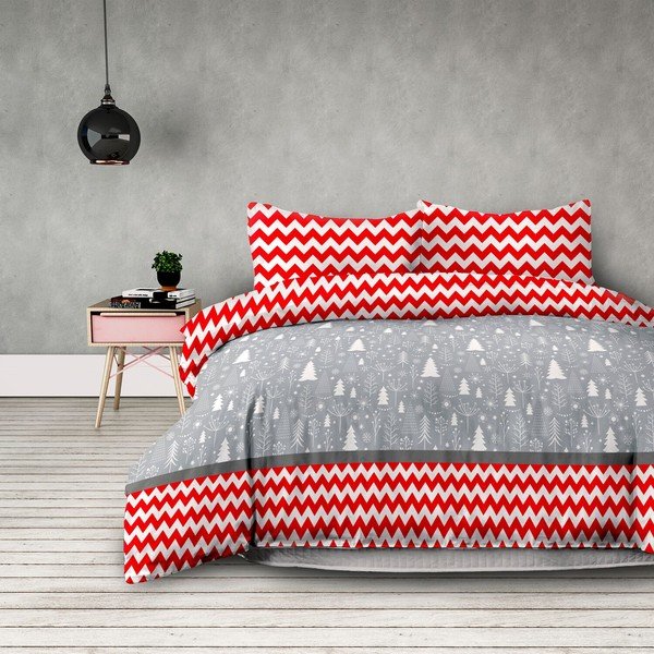 Lenjerie de pat din flanel AmeliaHome Christmas Mess, 135 x 200 cm-image-1