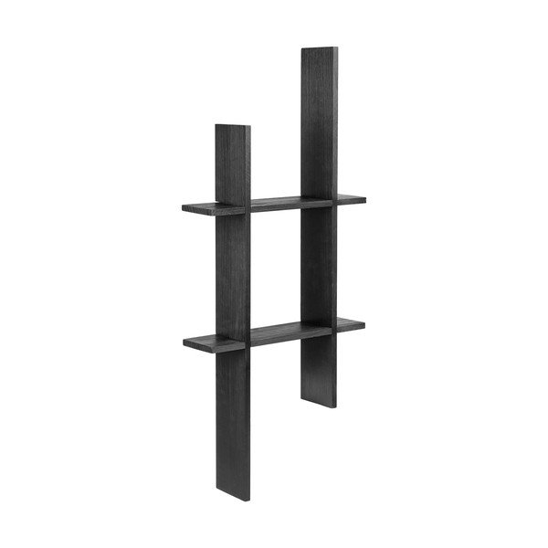 Raft negru etajat din lemn de pin 86 cm Mostar – House Nordic