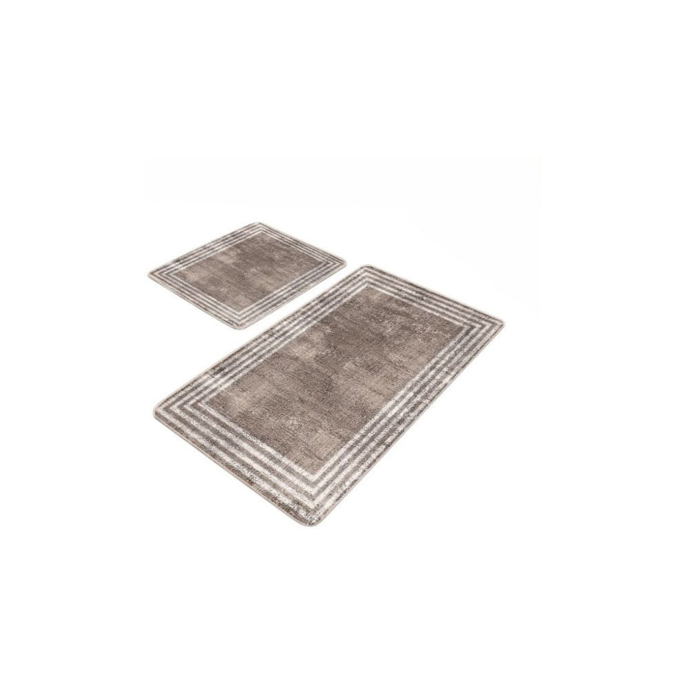 Covorașe de baie maro 2 buc. din catifea 60x100 cm – Mila Home