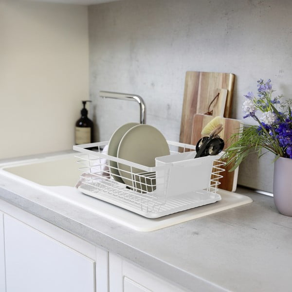 Scurgător de vase alb din metal 36x30 cm Drip – Wenko-image-1