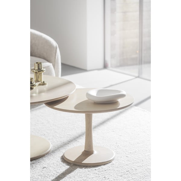 Măsuță de cafea natural  rotundă cu aspect de lemn de stejar 60x60 cm Hobart – Rowico-image-1