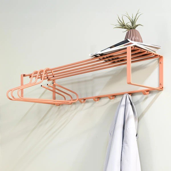 Cuier de perete somon cu raft din metal 100 cm Rex – Spinder Design-image-1