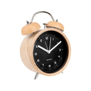 Ceas alarmă cu aspect de lemn Karlsson Classic Bell, ⌀ 14 cm, negru