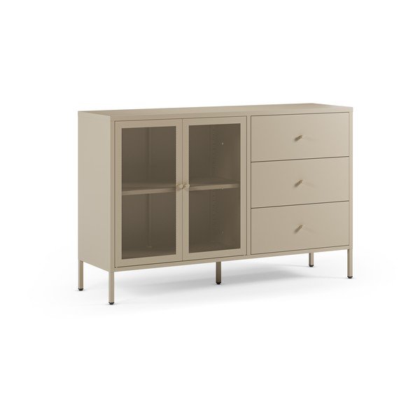 Comodă crem din metal 140x90x40 cm Fayna – Marckeric-image-4