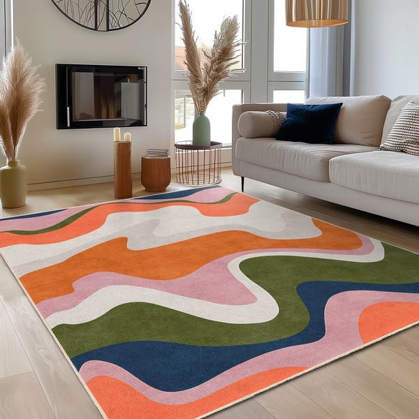 Covor portocaliu lavabil 160x230 cm Squiggly Orange – Mila Home-image-2