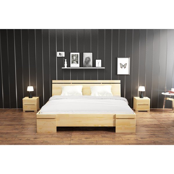 Pat dublu din lemn de pin, cu spațiu de depozitare, SKANDICA Sparta Maxi, 140 x 200 cm-image-1