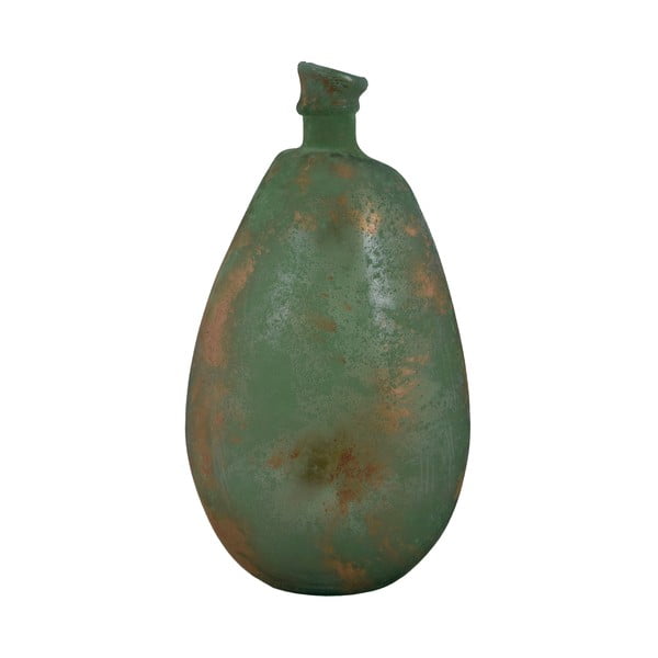 Vază din sticlă reciclată cu patină Ego Dekor Simplicity, înălțime 47 cm, verde