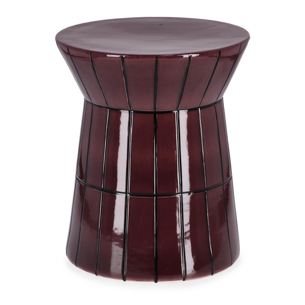 Măsuță de cafea burgundy rotundă din ceramică ø 38 cm Abbes – Bizzotto