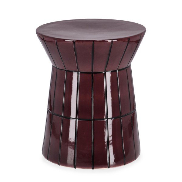 Măsuță de cafea burgundy rotundă din ceramică ø 38 cm Abbes – Bizzotto