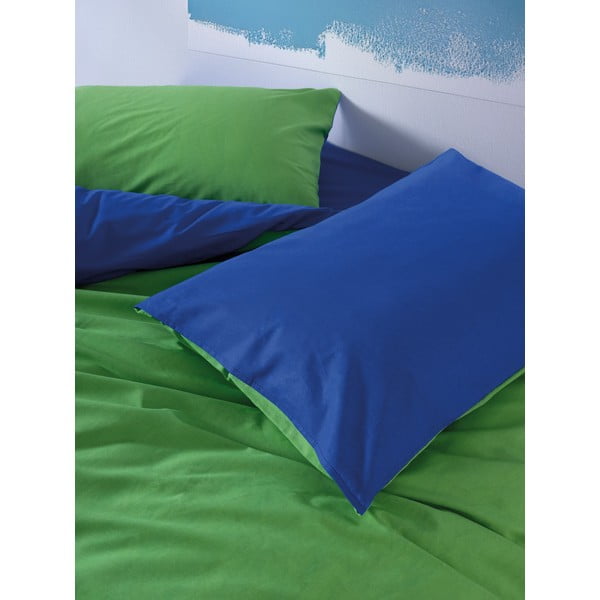 Lenjerie de pat verde-albastră din bumbac ranforcé pentru pat dublu, extinsă cu cearceaf inclus, cu 4 piese 200x220 cm Sage – Mijolnir-image-3