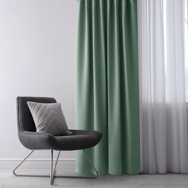 Draperie verde-mentă dimout (semi-opacă) 140x175 cm Kierra – Restilo-image-1