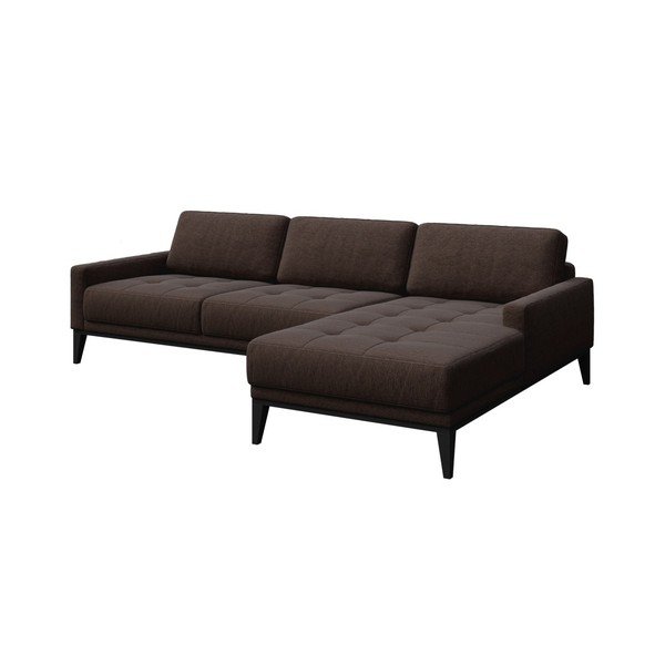 Colțar cu șezlong pe partea dreaptă MESONICA Musso Tufted, maro-image-2