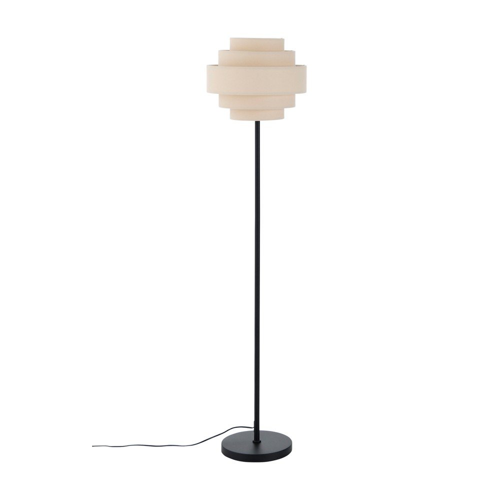 Lampadar negru mat/bej din material textil (înălțime 145 cm) Miguel – Ellos Home