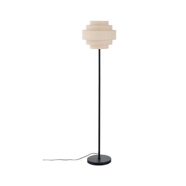 Lampadar negru mat/bej din material textil (înălțime 145 cm) Miguel – Ellos Home