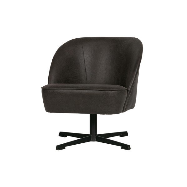 Fotoliu rotativ din piele BePureHome Vogue, negru-image-3