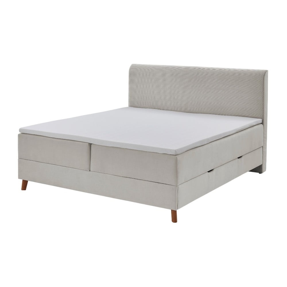 Pat boxspring bej cu spațiu de depozitare 180x200 cm Memphis - Meise Möbel
