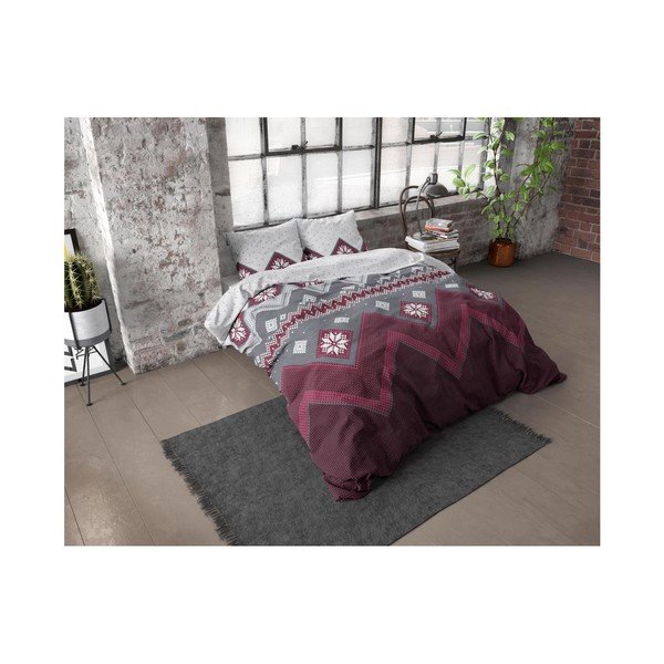 Lenjerie din flanelă pentru pat dublu Dreamhouse Nordic, 200 x 220 cm-image-2
