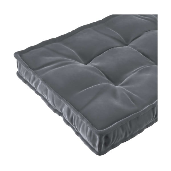 Saltea gri înshis pentru copii 60x120 cm Posh Velvet - Yellow Tipi-image-1