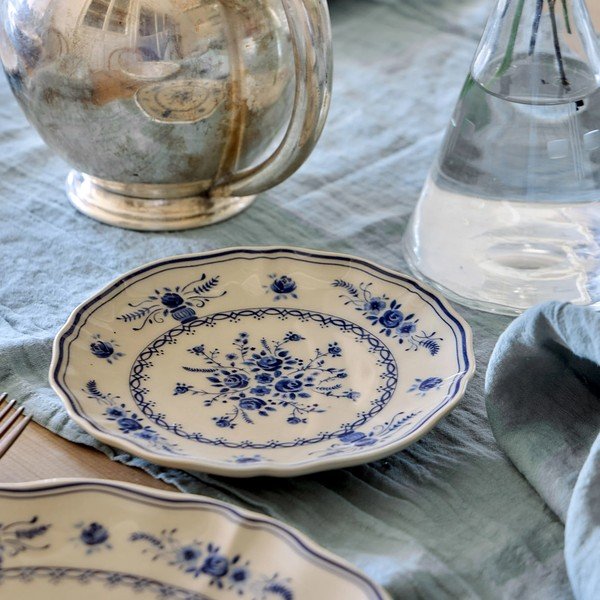 Farfurie albastră/bej pentru desert  din gresie ø 17 cm Vila – Costa Nova-image-1