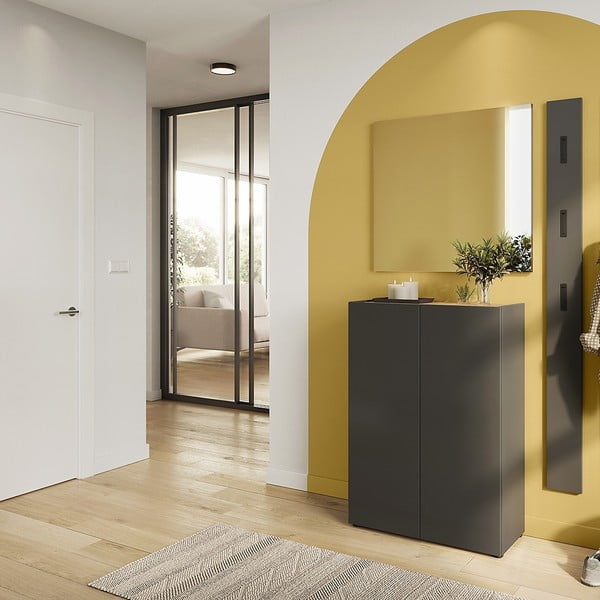 Set pentru hol alb cu aspect de lemn de stejar 74x200x33 cm Alviano – Germania-image-1