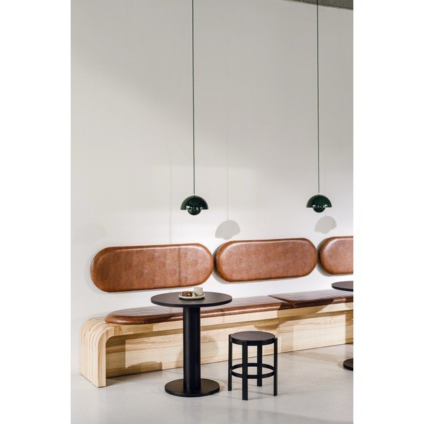 Masă de dining rotundă cu blat cu aspect de lemn de stejar ø 80 cm Sool – noo.ma-image-4