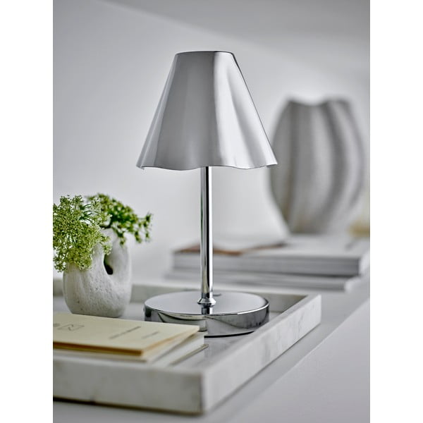 Veioză argintie LED cu abajur din metal (înălțime 28 cm) Lianna – Bloomingville-image-1