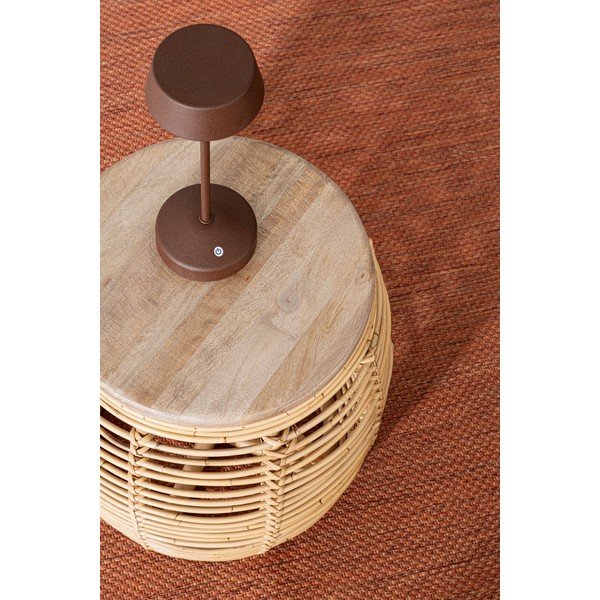 Veioză maro LED cu intensitate reglabilă/cu încărcător wireless din metal cu abajur din plastic (înălțime 33 cm) Esprit – Bizzotto-image-1