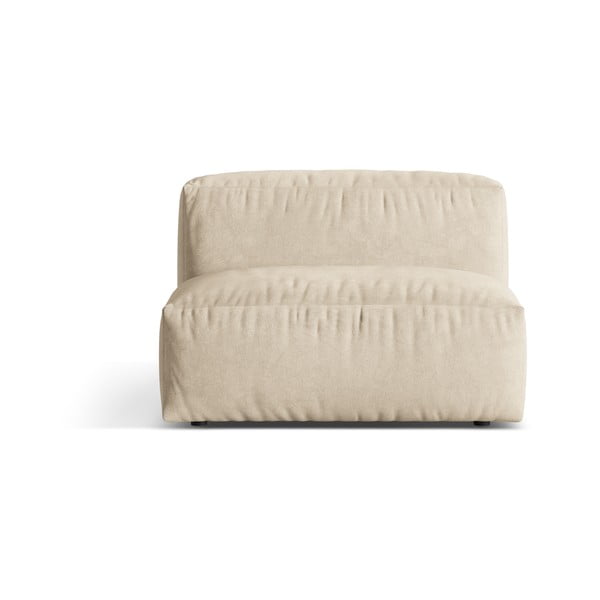 Modul pentru canapea modulară bej cu tapițerie din catifea (de mijloc) Martina – Micadoni