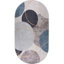 Covor albastru-gri lavabil 60x100 cm Oval – Vitaus