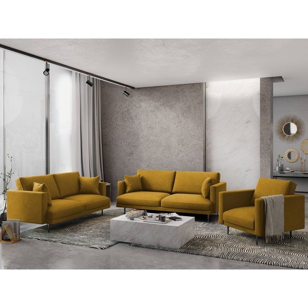 Canapea Milo Casa Piero, galben, 220 cm-image-1
