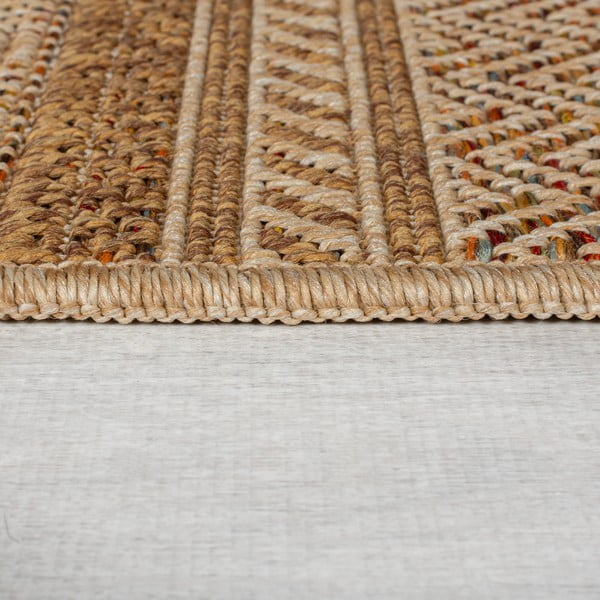 Covor tip traversă de exterior în culoare naturală 80x230 cm Farah Stripe – Flair Rugs-image-4