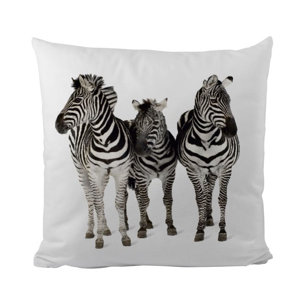 Pernă Black Shake Three Zebras, 40x40 cm