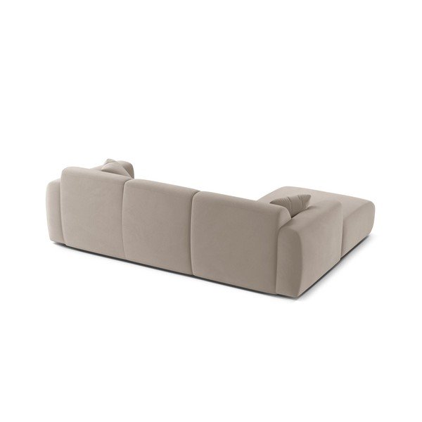 Colțar modular gri deschis cu tapițerie din catifea (cu colț pe partea stângă/cu șezlong) Molino – Micadoni -image-3
