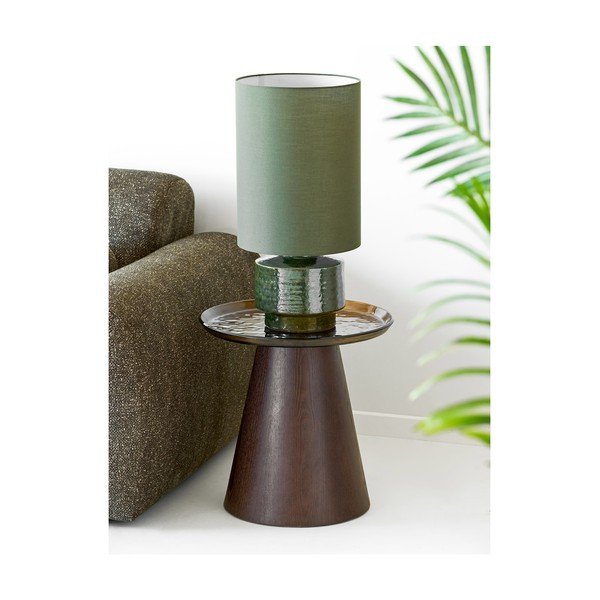 Măsuță auxiliară rotundă cu blat din sticlă ø 50 cm Orvieto – House Nordic-image-1