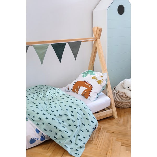 Cadru pat din lemn de pin, în formă de căsuță Adeko Mila TP, 80 x 160 cm-image-1