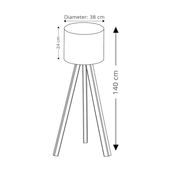 Lampadar cu abajur roz Aiden-image-1